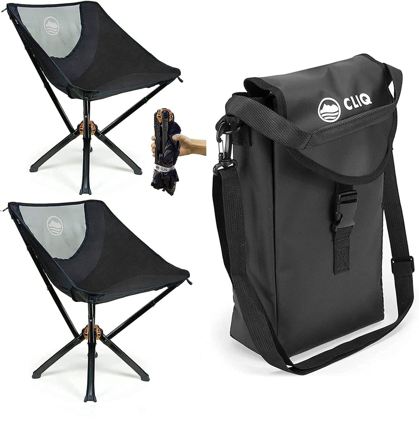 CLIQ Portable Chair - Lightweight Folding Chair for Camping - Supports 300 Lbs - Perfect for Outdoor Adventures