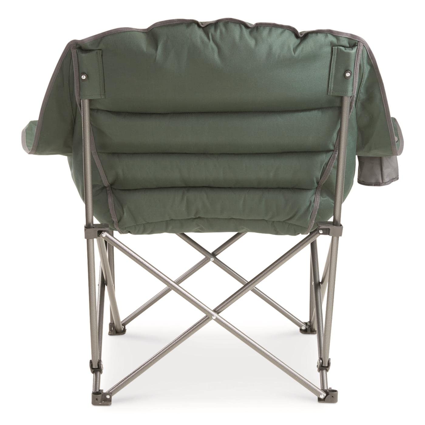 Guide Gear Oversized Extra Large Padded Camping Chair, Portable, Folding, Large Camp Lounge Chairs for Outdoor, Adults, Men and Women, Heavy-Duty 400 Pound Capacity, with Cup Holder Green