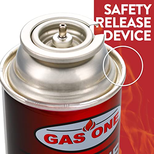 Gas One 8 Pack - 8oz Camping Fuel Canisters for Portable Gas Stoves - UL Safety Certified - Made In Korea