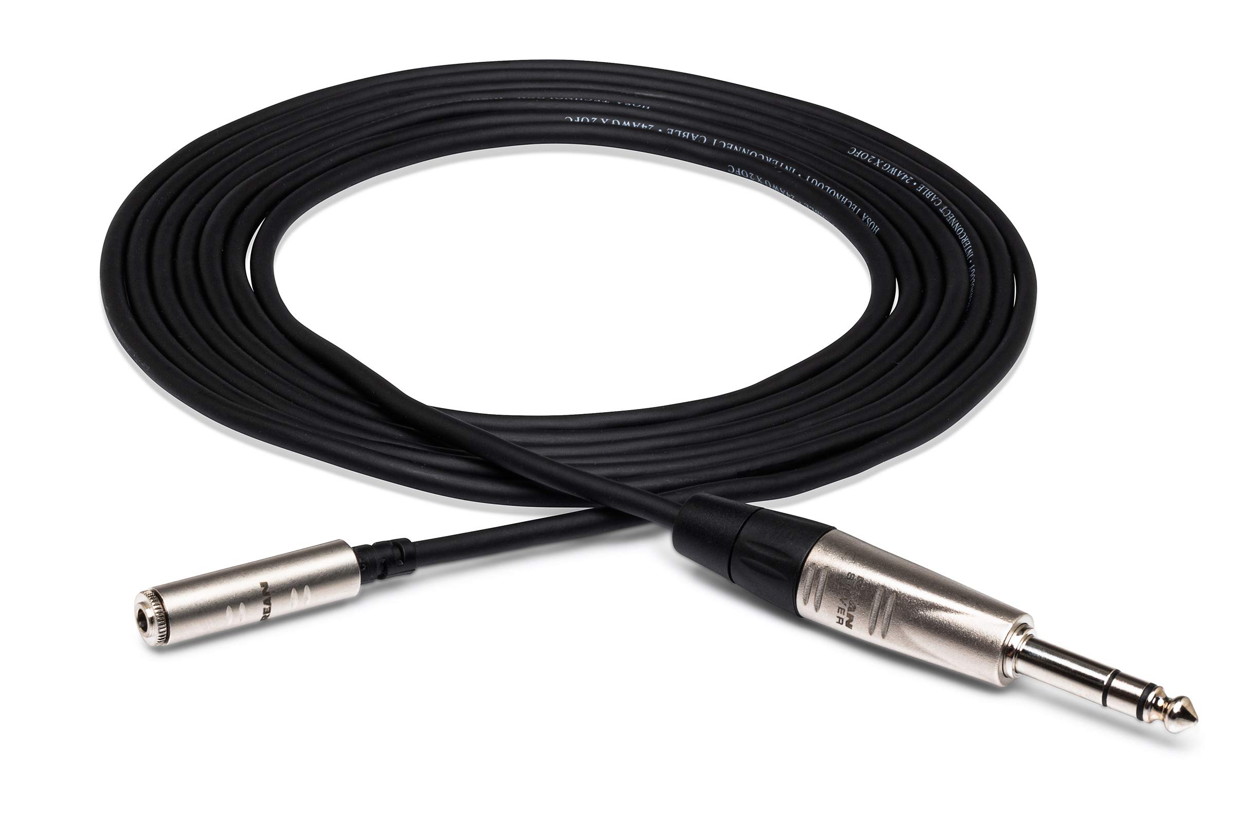 Hosa HXMS-005 REAN 3.5 mm TRS to 1/4" TRS Pro Headphone Adaptor Cable, 5 Feet