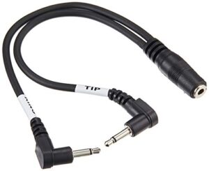 hosa ymm-492 3.5 mm trsf to dual right angle 3.5 mm ts air travel headphone adaptor cable