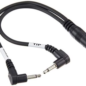 Hosa YMM-492 3.5 mm TRSF to Dual Right Angle 3.5 mm TS Air Travel Headphone Adaptor Cable