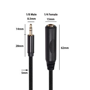 Smithok 2 Pack 3.5mm to 1/4 inch Female Headphone Adapter, Quarter 1/4 inch 6.35mm Stereo Female Jack to 1/8 inch 3.5mm Male Audio Adapter for Headphone, Amplifiers, Guitar, Amp etc.- 12inch/30cm