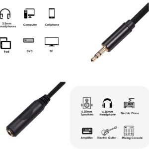 Smithok 2 Pack 3.5mm to 1/4 inch Female Headphone Adapter, Quarter 1/4 inch 6.35mm Stereo Female Jack to 1/8 inch 3.5mm Male Audio Adapter for Headphone, Amplifiers, Guitar, Amp etc.- 12inch/30cm