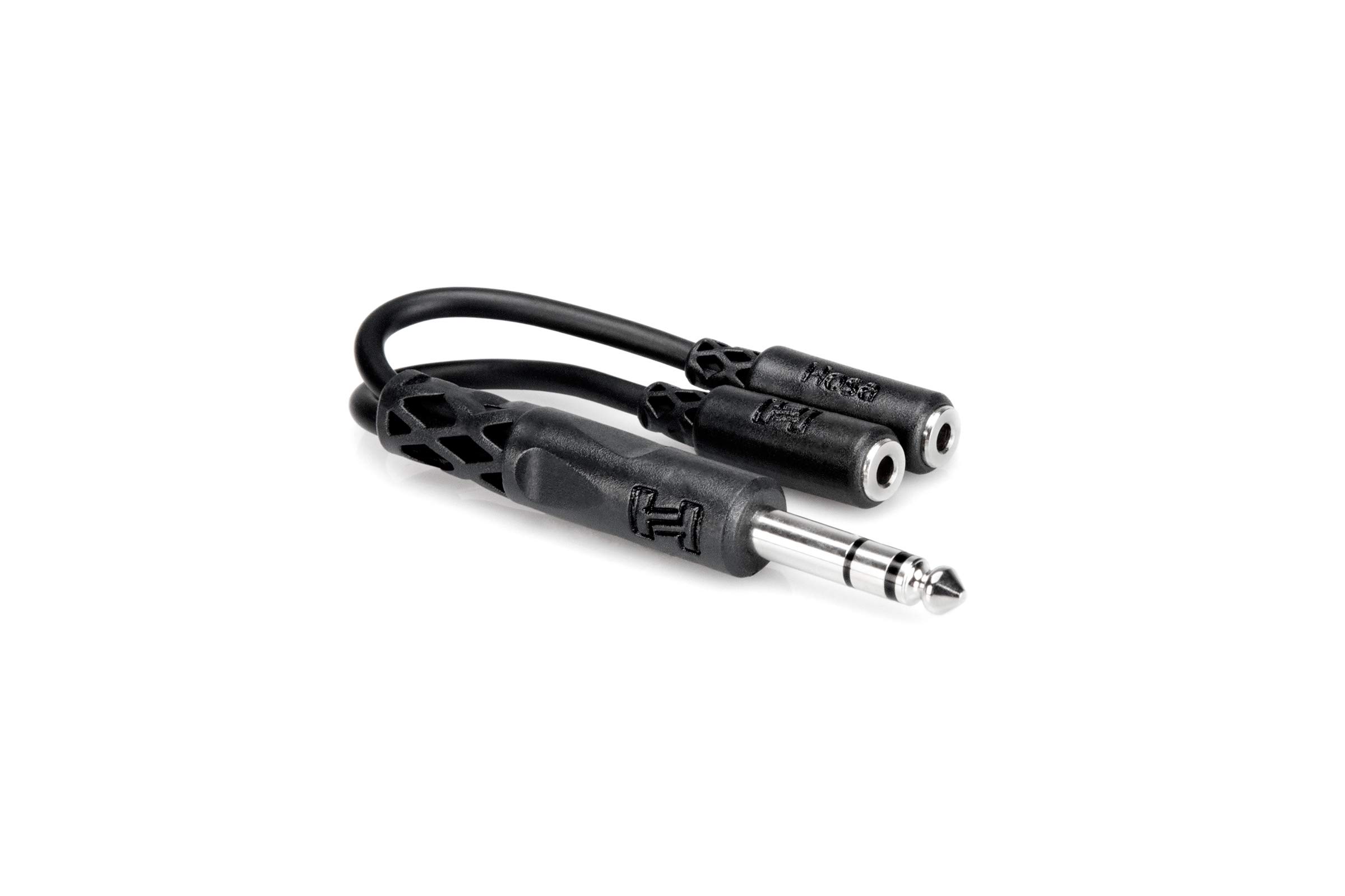 Hosa YMP-234 1/4" TRS to Dual 3.5 mm TRSF Y Cable BLACK