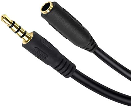 Traovien 3.5mm Splitter Cable, 3.5mm 1/8 inch 4-Pole TRRS Male to Female 1 to 5 Way Audio Stereo Splitter Extension Cable for Headset Audio Splitter (1Pcs)(3.5mm 4pole 1M/5FM)