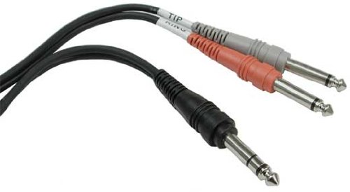 HOSA STP-204 1/4" TRS to Dual 1/4" TS Insert Cable, 4 Meters CMP-159 3.5 mm TRS to Dual 1/4" TS Stereo Breakout Cable, 10 Feet, Black, 1-Pack