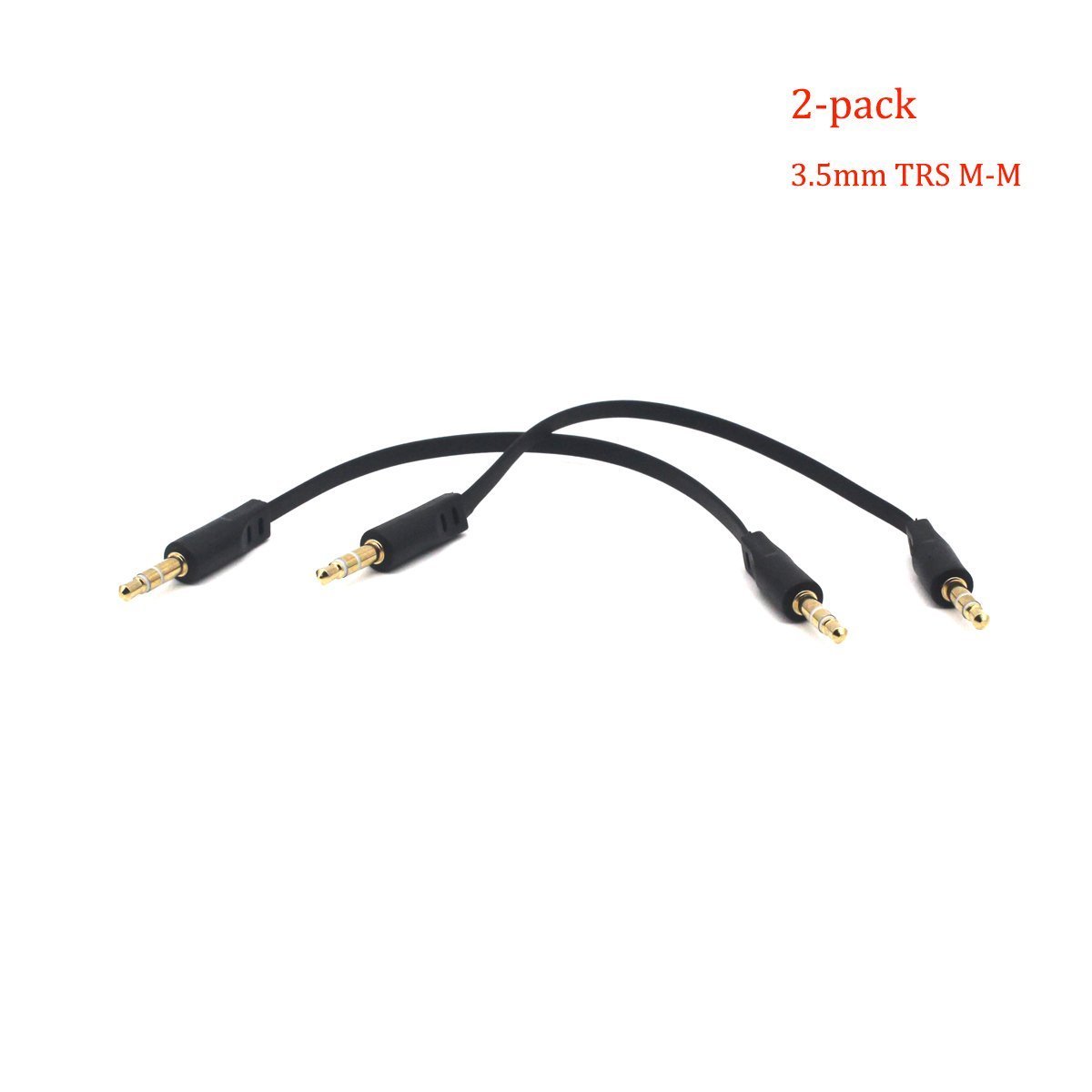 Kework 3.5mm Audio Cable, 2-Pack 15cm 1/8" 3.5mm TRS Male to TRS Male Stereo Jack Audio Cable AUX Cord for Headphone, Car Stereo, Home Stereo and More (Straight Plug)