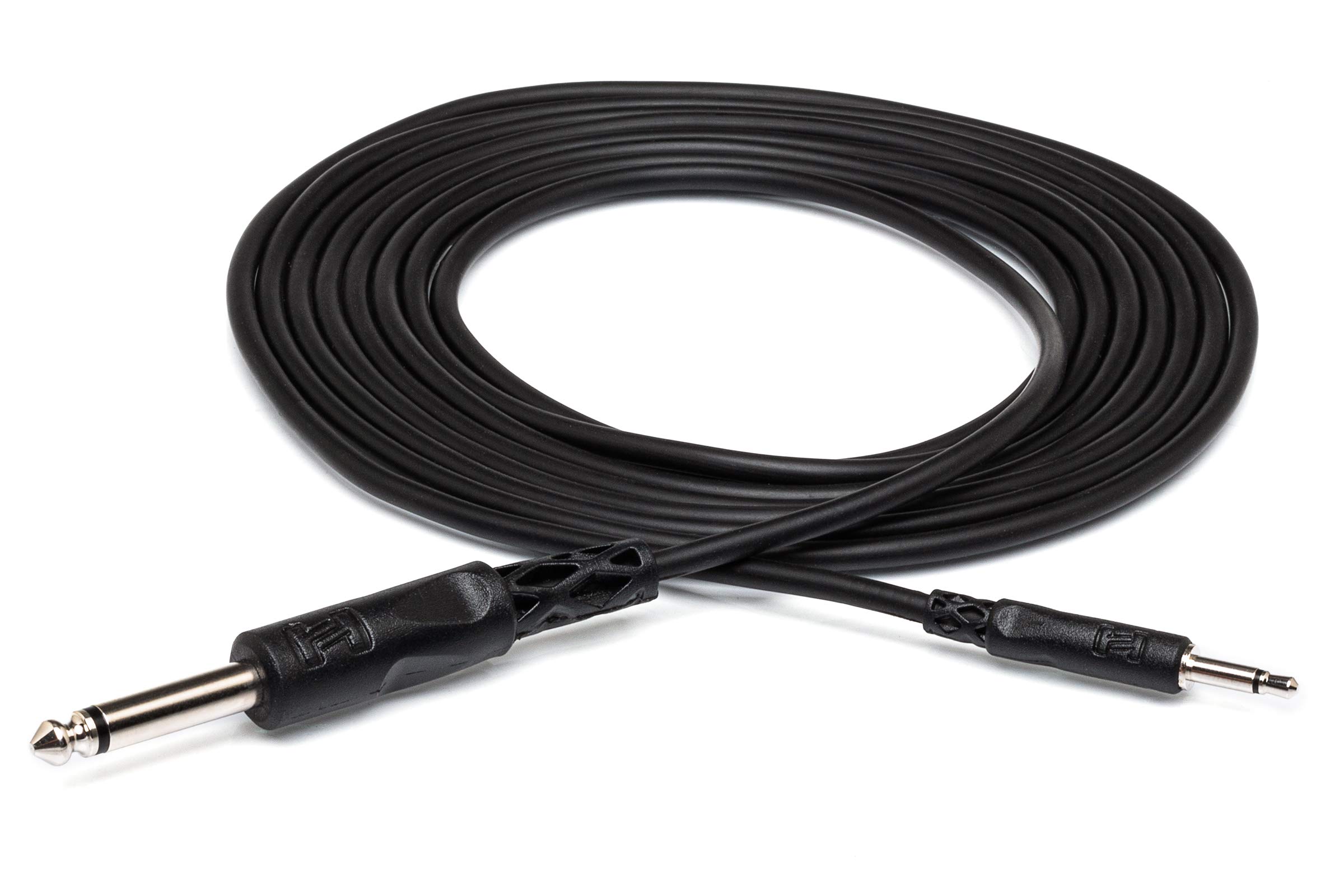 Hosa CMM-500Y-MIX 3.5 mm TS with 3.5 mm TSF Pigtail to 3.5 mm TS Hopscotch Patch Cables, Various Lengths (5 Pieces) & CMP-305 3.5 mm TS to 1/4" TS Mono Interconnect Cable, 5 feet