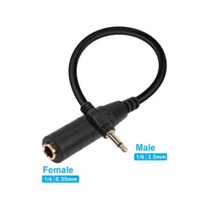PNGKNYOCN 1/4 to 3.5mm Audio Adapter, 3.5mm (1/8 inch) TS Male to 6.35mm (1/4 inch) TS Female Short Cord for Amplifiers, Guitar, Home Theater Devices (0.3M)