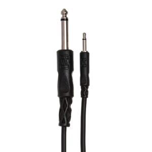 HOSA CMP-303 3.5 mm TS to 1/4" TS Mono Interconnect Cable, 3 feet, Speaker & Hosa CMP-153 3.5 mm TRS to Dual 1/4" TS Stereo Breakout Cable, 3 Feet, Laptop