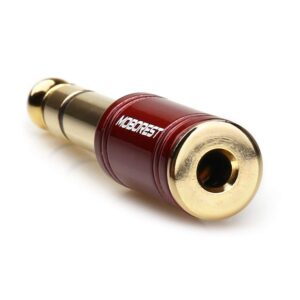 MOBOREST 3.5mm M to 6.35mm F Stereo Pure Copper Adapter, 1/8 Inch Plug Male to 1/4 Inch Jack Female Stereo Adapter, Can be Used Conversion Headphone adapte, amp adapte, RED 2PCS