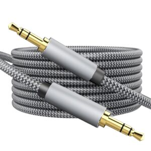 MORELECS Aux Cord 20ft, 3.5mm Audio Cable Nylon Braided Aux Cable, 3.5mm Male to Male AUX Cord for Car, Headphones, Home Stereos, Speaker