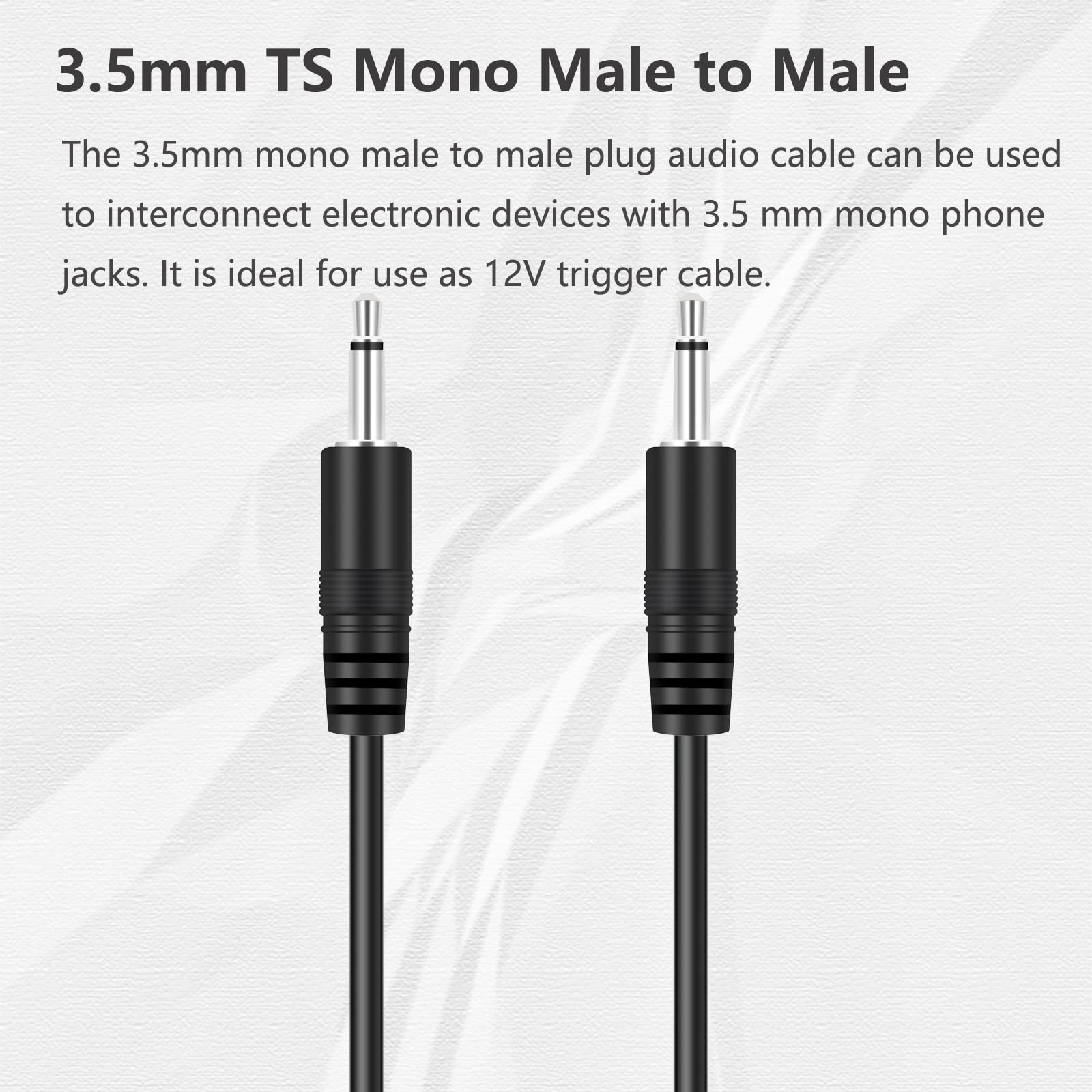 Bolvek 6ft 3.5mm 1/8" Male TS Mono Plug to 3.5mm Male Mono Jack Audio Cable