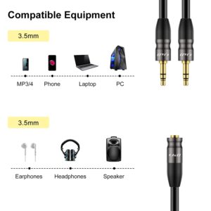 J&D 3.5 mm to 2X 3.5 mm Cable, Gold Plated Joint Copper Shell Heavy Duty 3.5mm 1/8 inch TRS Female to Dual 3.5 mm 1/8 inch TRS Male Y-Splitter Stereo Audio Adapter Cable for Headphone, 1.96 Feet