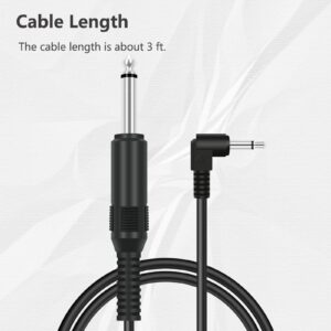 Bolvek 2 Pack 3ft 6.35mm 1/4" Mono Male to 3.5mm 1/8" TS Mono Male 90 Degree Right Angle Adapter Audio Cable Cord