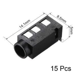 uxcell 3.5 mm Audio Jack Connector PCB Mount Female Socket 4 Pin PJ-320D 15pcs