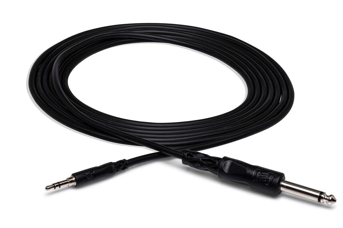 WIKOSS Hosa Stereo 3.5mm Male TRS to 1/4in Male TS Mono Interconnect Patch Cable 10 Ft