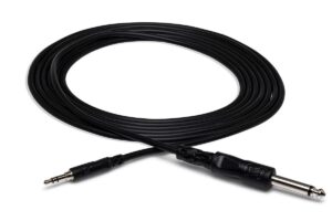 wikoss hosa stereo 3.5mm male trs to 1/4in male ts mono interconnect patch cable 3 ft