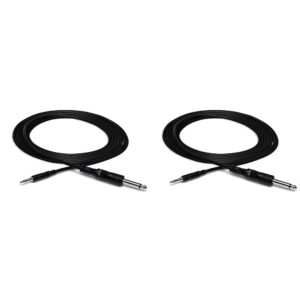 hosa cmp-103 1/4" ts to 3.5 mm trs mono interconnect cable, 3 feet,black (pack of 2)