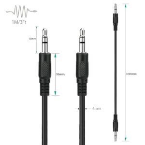 YUSTDA New 3.5mm 3-Pole to 3-Pole AUX Audio Cable Cord Stereo Male to Same LINE for Hosa CMM-103 Stereo Interconnect CMM103