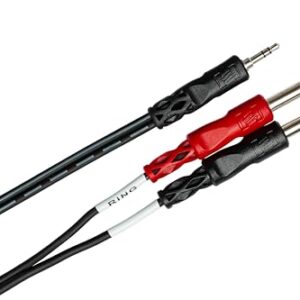 Music People CMP159 10 Inches Speaker Cable, Y Cable 1/8 Inch TRS to Dual 1/4 Inch TS Cable