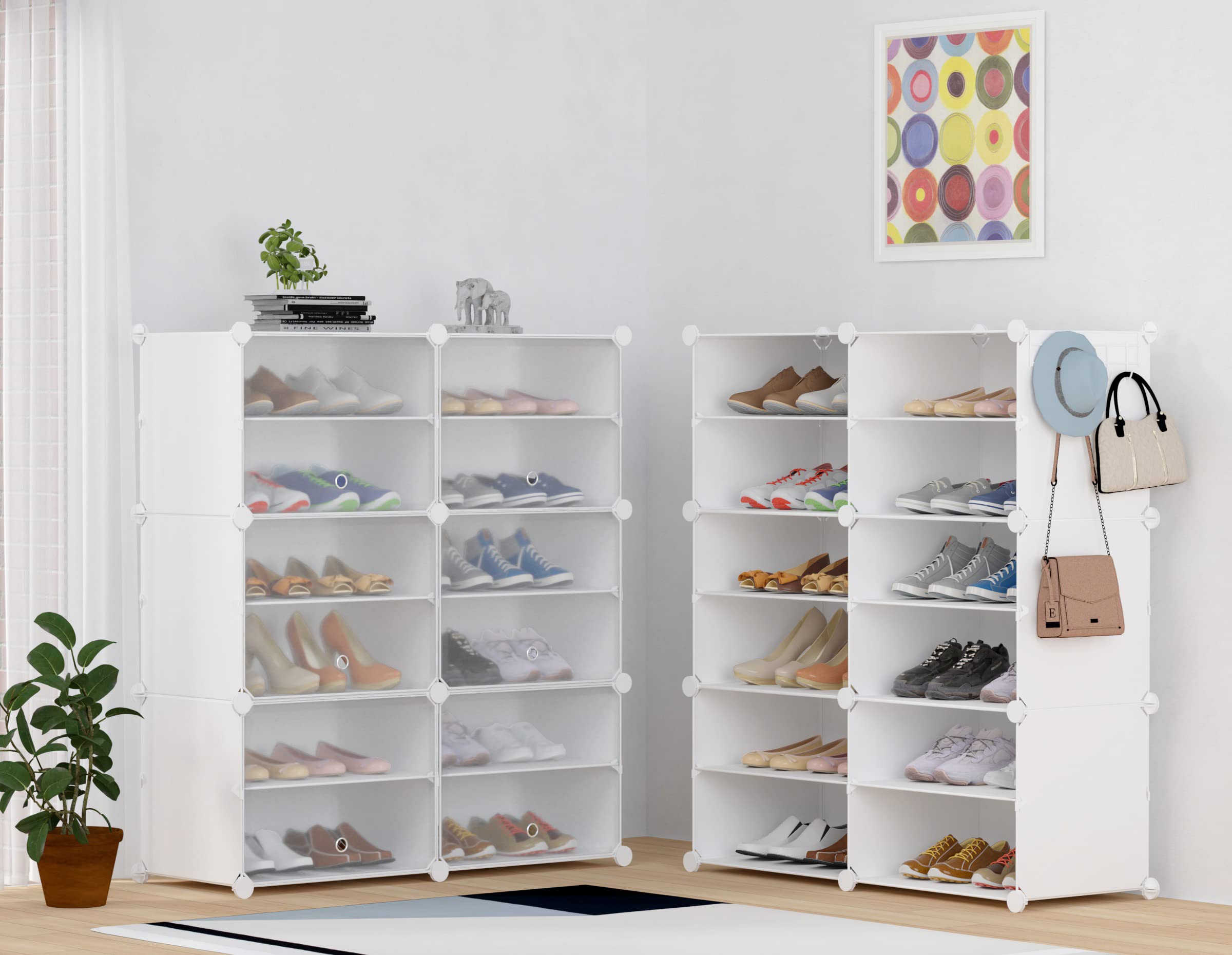 HOMIDEC Shoe Storage, 6-Tier Shoe Rack Organizer for Closet 24 Pair Shoes Shelf Cabinet for Entryway, Bedroom and Hallway