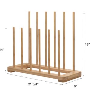 MobileVision Bamboo Boot Rack Free Standing Shoe Organizer, Holds 6 Pairs, Store Tall Knee-High, Hiking, Riding, Rain or Work Boots in closets, entryways & more