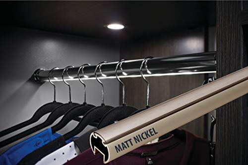 16" Lighted Round Wardrobe Tube Kit, Matt Nickel - LED Closet Light - Custom Size