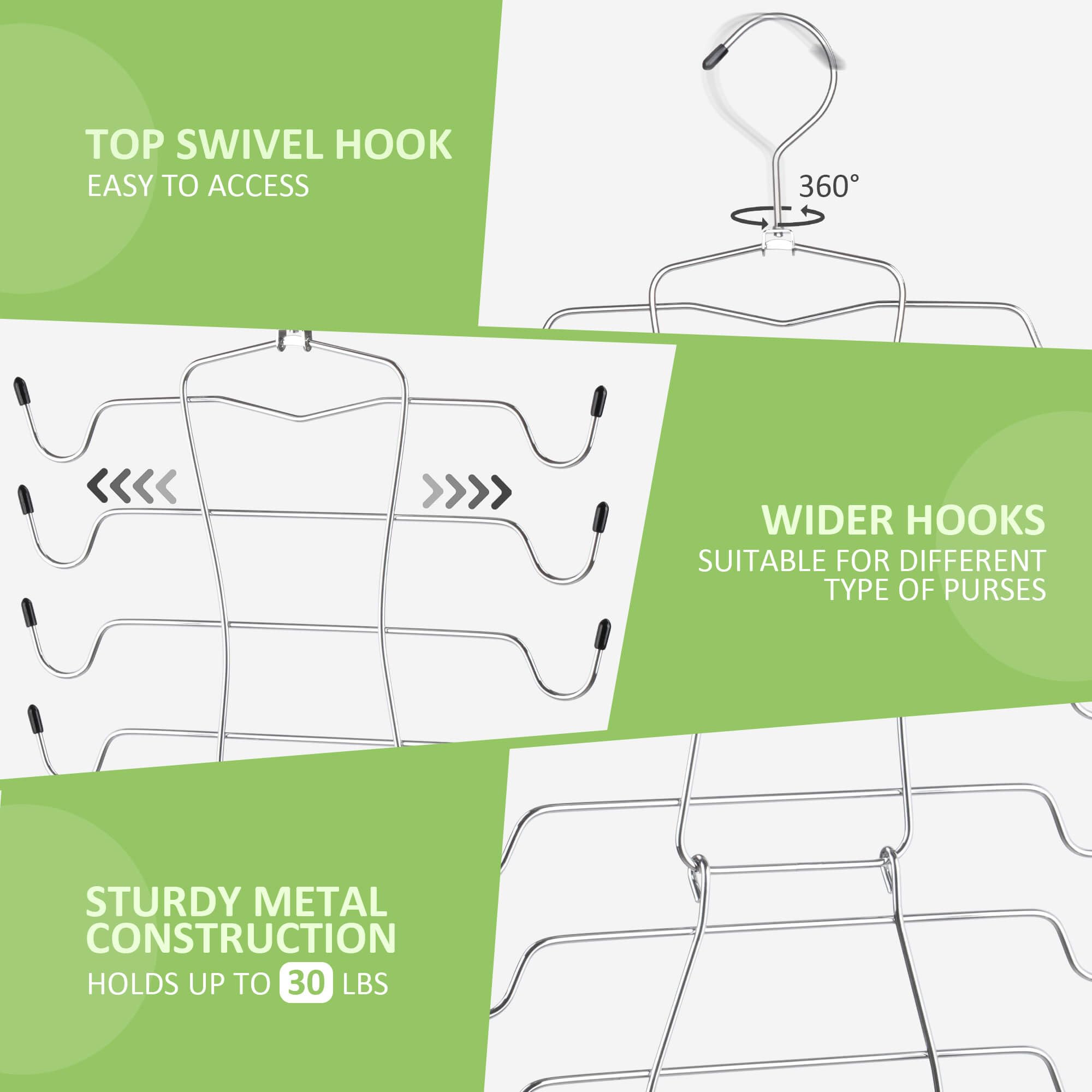 OMHOMETY 2 Pack Tank Top Hangers, Bra Organizer for Closet, Space Saving Closet Organizers and Storage, Dorm Room Essentials for College Students Girls, Silver