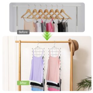 OMHOMETY 2 Pack Tank Top Hangers, Bra Organizer for Closet, Space Saving Closet Organizers and Storage, Dorm Room Essentials for College Students Girls, Silver