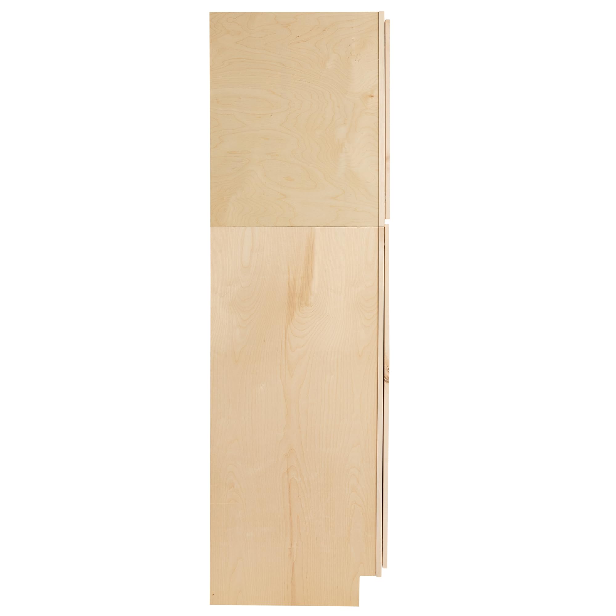 Quicklock RTA (Ready-to-Assemble) | Base Kitchen Cabinets - Shaker Style | 100% Plywood | Made in America | Soft Close Hardware (Raw Maple, 24" D x 18" W x 84" H Pantry)