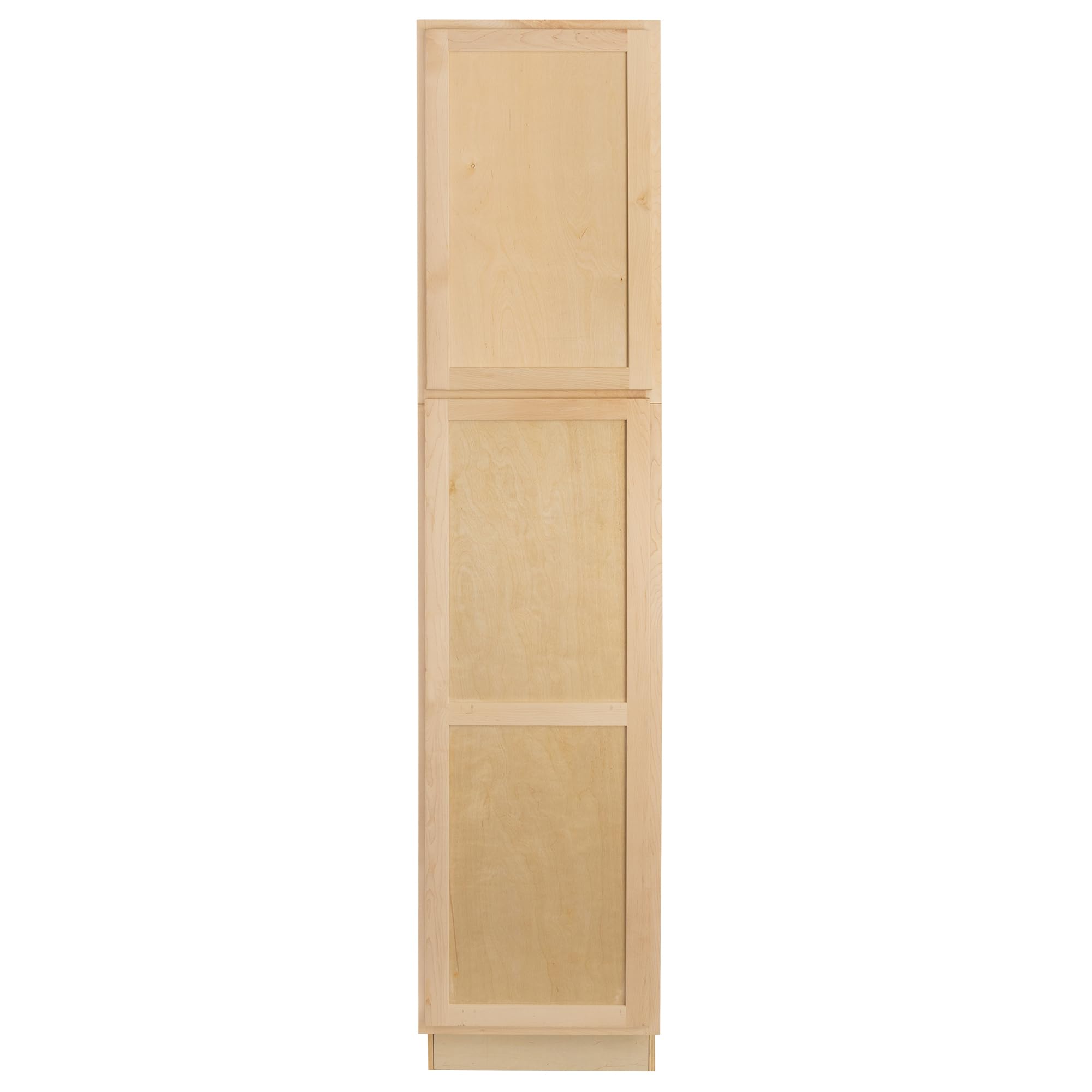 Quicklock RTA (Ready-to-Assemble) | Base Kitchen Cabinets - Shaker Style | 100% Plywood | Made in America | Soft Close Hardware (Raw Maple, 24" D x 18" W x 84" H Pantry)