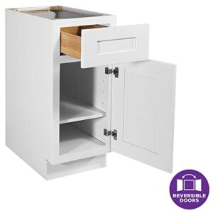 Design House Brookings Unassembled Shaker Base Kitchen Cabinet 18x34.5x24, White, 18