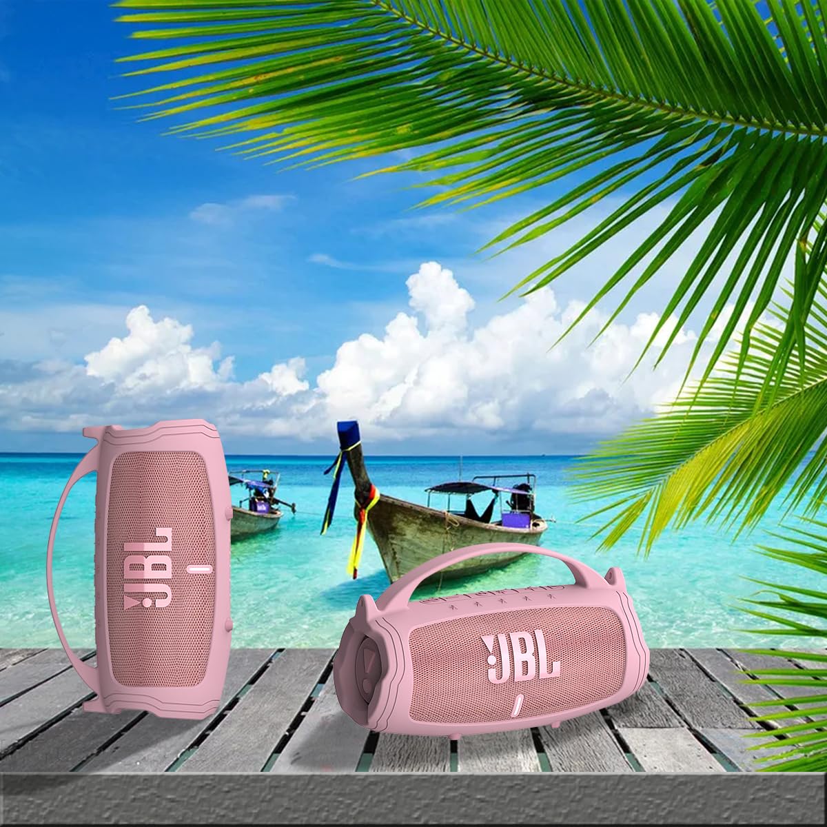 Silicone Cover Case for JBL Charge 5 Portable Bluetooth Speaker, Protective Skin Case for JBL Charge 5 Portable Bluetooth Speaker Accessories(Only Pink Case)