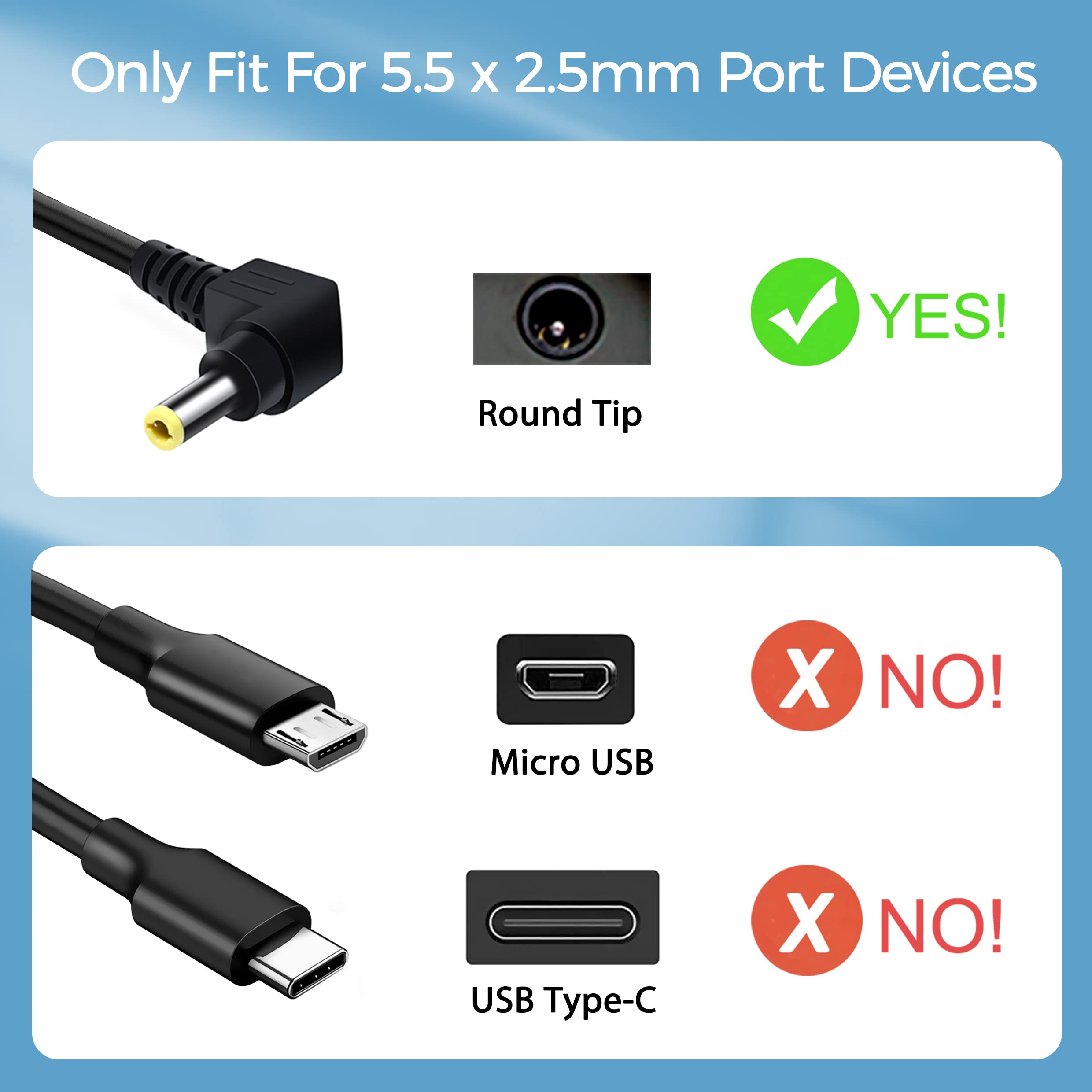 19V AC Adapter Charger Compatible with JBL Xtreme Xtreme 2 Extreme Extreme 2 JBL Boombox Portable Wireless Speaker Supply Power Cord (5.5 x 2.5mm Tip)