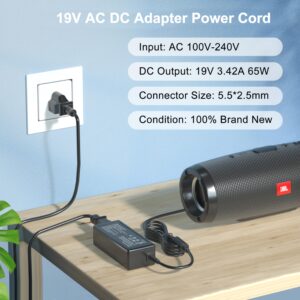 19V AC Adapter Charger Compatible with JBL Xtreme Xtreme 2 Extreme Extreme 2 JBL Boombox Portable Wireless Speaker Supply Power Cord (5.5 x 2.5mm Tip)