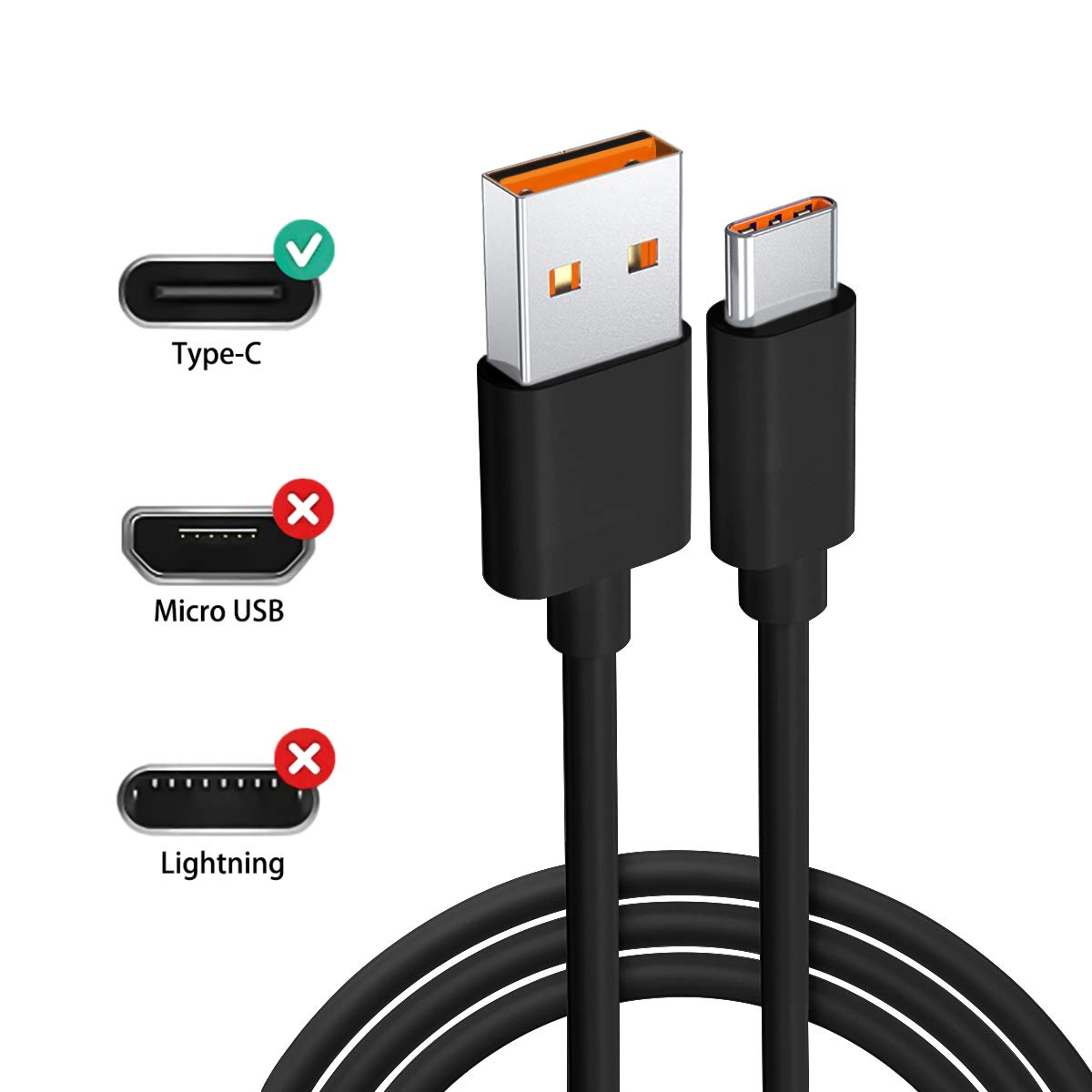 Fast Charger Charging Cable Cord Compatible with for JBL Charge 4, Charge5, JBL Flip 5, Flip 6,JBL Pulse 4 Clip4,JRPOP, Endurance Peak II, JBLCHARGE4BLKAM Wireless Bluetooth Earphones Speakers Type C