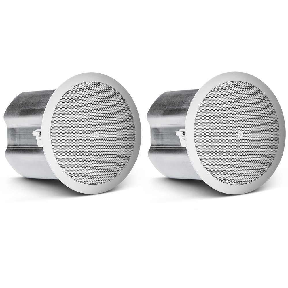 JBL Professional Control 16C/T Two-Way 6.5-Inch Coaxial Ceiling Loudspeaker, White, Sold as Pair