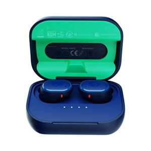 Skullcandy Grind In-Ear Wireless Earbuds, 40 Hr Battery, Skull-iQ, Alexa Enabled, Microphone, Works with iPhone Android and Bluetooth Devices - Dark Blue/Green