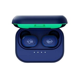 Skullcandy Grind In-Ear Wireless Earbuds, 40 Hr Battery, Skull-iQ, Alexa Enabled, Microphone, Works with iPhone Android and Bluetooth Devices - Dark Blue/Green