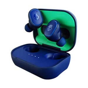 Skullcandy Grind In-Ear Wireless Earbuds, 40 Hr Battery, Skull-iQ, Alexa Enabled, Microphone, Works with iPhone Android and Bluetooth Devices - Dark Blue/Green