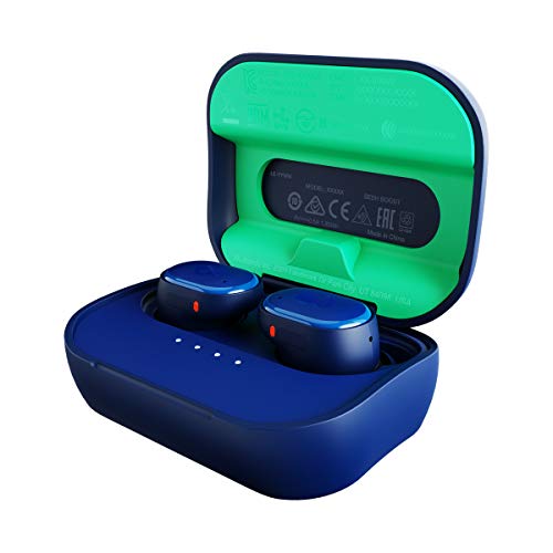 Skullcandy Grind In-Ear Wireless Earbuds, 40 Hr Battery, Skull-iQ, Alexa Enabled, Microphone, Works with iPhone Android and Bluetooth Devices - Dark Blue/Green