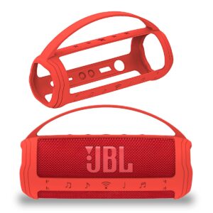 Silicone Cover Case for JBL Flip 6 Portable Bluetooth Speaker, Protective Carrying Case for JBL Flip 6 Speaker Accessories (Only Case) (Red Case)