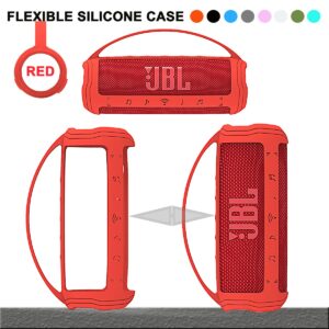 Silicone Cover Case for JBL Flip 6 Portable Bluetooth Speaker, Protective Carrying Case for JBL Flip 6 Speaker Accessories (Only Case) (Red Case)