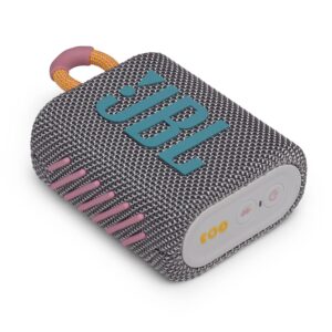 JBL GO3 Portable Bluetooth Wireless Compact Speaker Bundle with divvi! Protective Fitted Hard Case - Grey