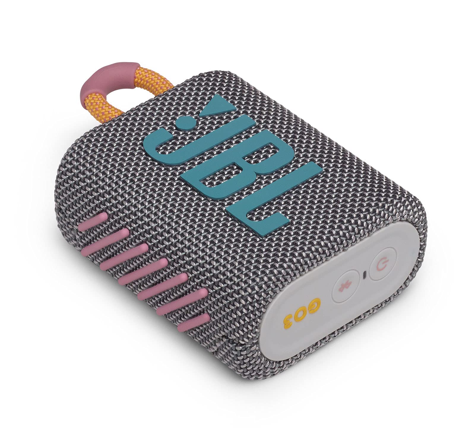 JBL GO3 Portable Bluetooth Wireless Compact Speaker Bundle with divvi! Protective Fitted Hard Case - Grey