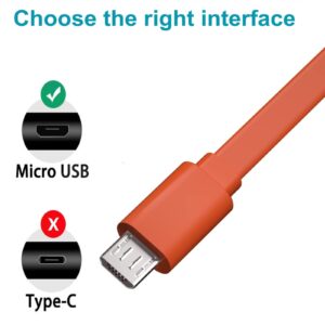 Alitutumao Replacement Flip 3 Flat USB Micro Charging Cable Flip 4 Charger Cord Compatible with JBL Charge 3 Flip 4 Pulse 3 Charge 2 Flip 2 Pulse 2 Go Trip Clip Charge 2 Plus Wireless Speaker, 3.3FT