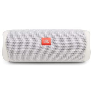 JBL Flip 5 Waterproof Portable Wireless Bluetooth Speaker Bundle with divvi! Protective Hardshell Case - White