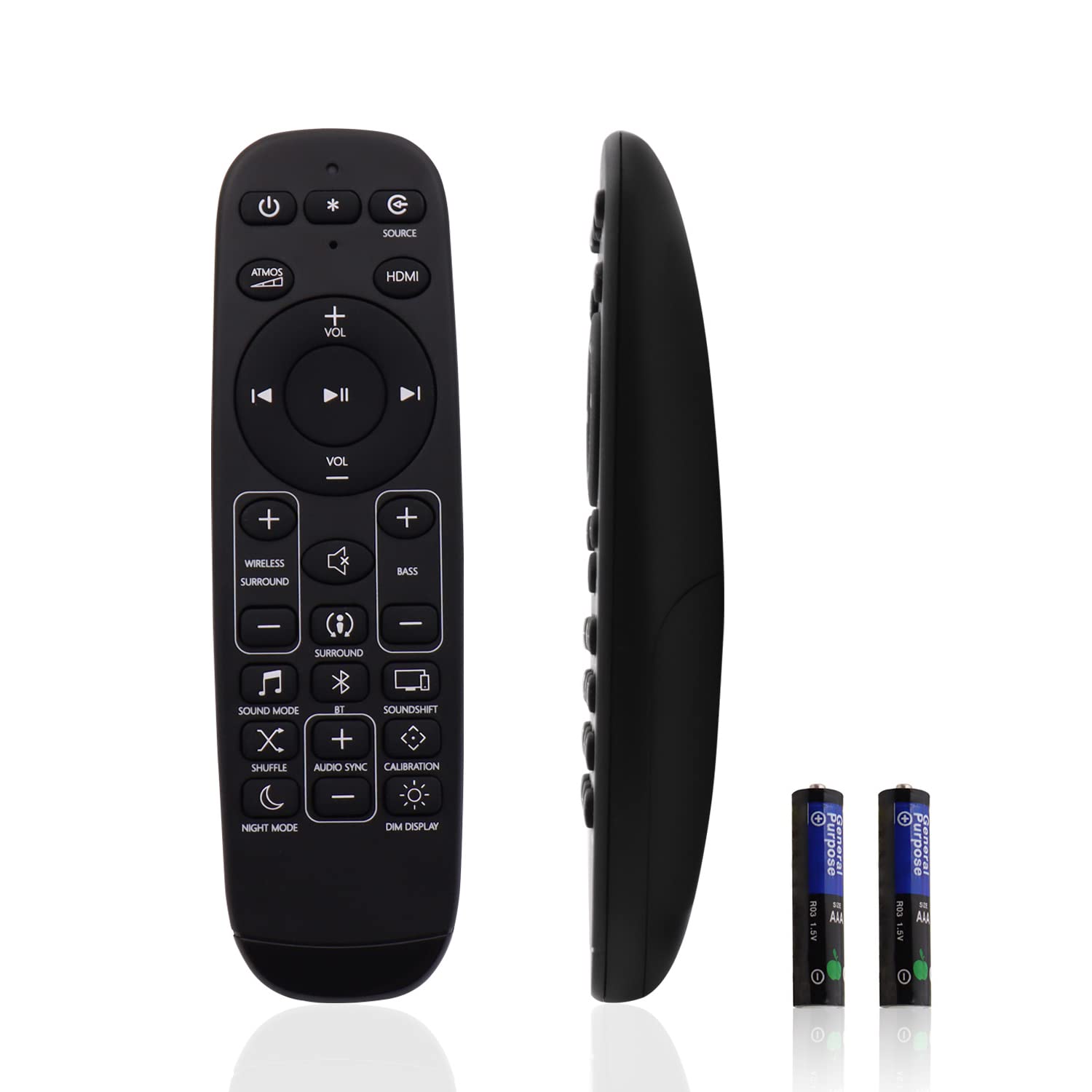 New Remote Control with Battery Replacement for JBL 9.1 Soundbar JBL 5.1 Soundbar JBL 3.1 Soundbar JBL 2.1 Soundbar JBL 2.0 Soundbar JBL JBL2GBAR51IMBLKAM Bar 5.1 Surround SoundBar System